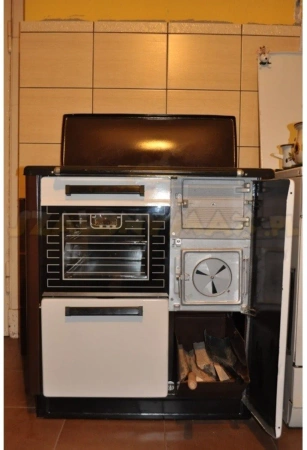 Kuchnia, angielka, moc kuchni/wody: 9,2/3,2kW, Jawor z wężownicą – biało brązowa – EkoProjekt 25980273