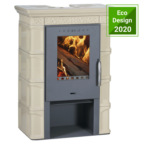 Piec kaflowy kominek koza 5,8kW (kolor: white coffee) - spełnia anty-smogowy EkoProjekt 48279129